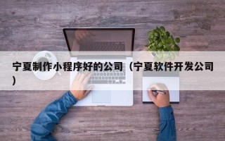 南平宁夏制作小程序好的公司（宁夏软件开发公司）
